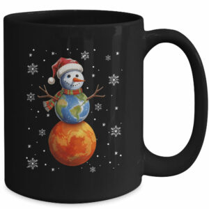 Planets Snowman Space Funny Christmas Astronomy Kids Men Mug