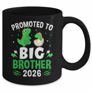 Promoted To Big Brother 2026 Dinosaur T-Rex Boys Kids Mug
