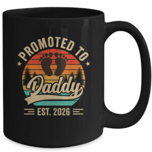 Promoted To Daddy Est 2026 Grandparents Baby Announcement Mug