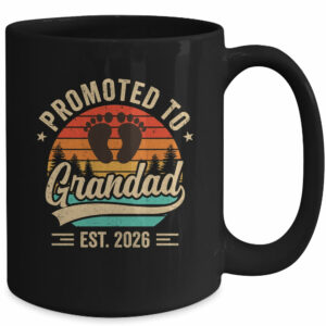 Promoted To Grandad Est 2026 Grandparents Baby Announcement Mug
