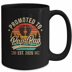 Promoted To Pap Pap Est 2026 Grandparents Baby Announcement Mug