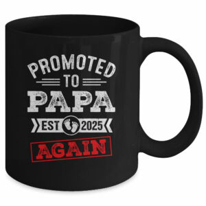 Promoted To Papa Again 2025 Pregnancy Announcement Mug