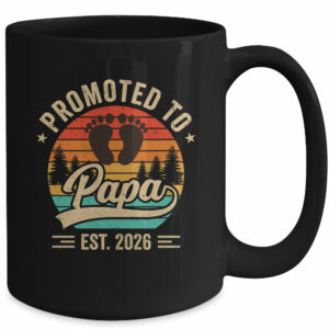 Promoted To Papa Est 2026 Grandparents Baby Announcement Mug