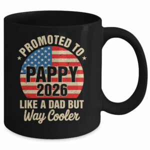 Promoted To Pappy Est 2026 Soon To Be New Grandad US Flag Mug