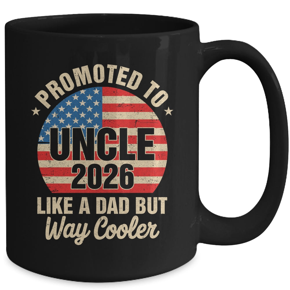 Promoted To Uncle Est 2026 Soon To Be New Grandad US Flag Mug Promoted To Uncle Est 2026 Soon To Be New Grandad US Flag Mug