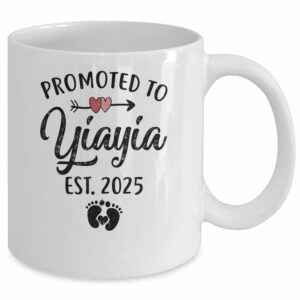 Promoted To Yiayia Est 2025 First Time Mothers Day Mug