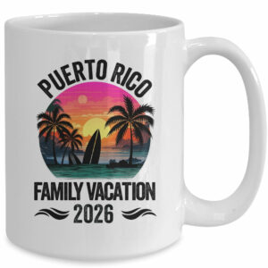 Puerto Rico Family Vacation 2026 Matching Outfits Beach Summer Mug