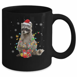 Raccoon Christmas Tree Lights Racoon Lover Xmas Mug