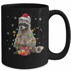 Raccoon Christmas Tree Lights Racoon Lover Xmas Mug
