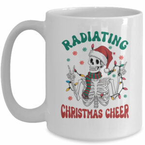 Radiology Christmas Santa Skeleton Xray Technician Rad Tech Mug