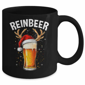 Reinbeer Winedeer Santa Hat Reindeer Couple Xmas Matching Mug