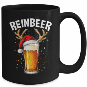 Reinbeer Winedeer Santa Hat Reindeer Couple Xmas Matching Mug