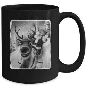 Reindeer Selfie Funny Christmas Santa Claus Xmas Mug