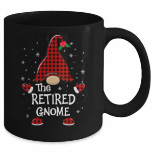 Retired Gnome Buffalo Plaid Matching Christmas Pajama Gift Mug
