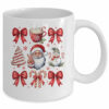 Retro Christmas Coquette Christmas Santa Candy Cane Bow Mug