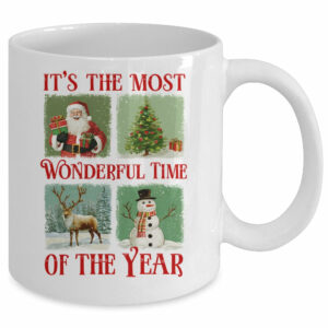 Retro Christmas It’s The Most Wonderful Time Santa Vintage Mug