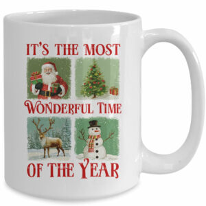 Retro Christmas It’s The Most Wonderful Time Santa Vintage Mug