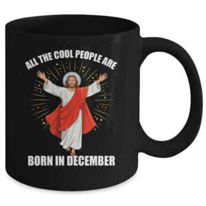 Retro Cool People Are Born In December Christian Christmas Mug