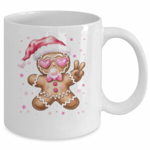Retro Gingerbread Pink Christmas Blowing Bubble Sunglasses Mug