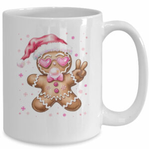 Retro Gingerbread Pink Christmas Blowing Bubble Sunglasses Mug
