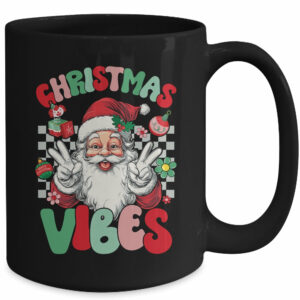 Retro Groovy Santa Claus Christmas Vibes Womens Girls Mug