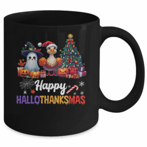 Retro Halloween Thanksgiving Christmas Happy HalloThanksMas Mug