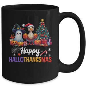 Retro Halloween Thanksgiving Christmas Happy HalloThanksMas Mug