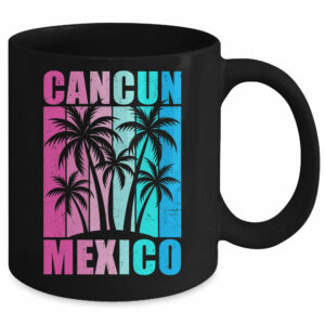 Retro Tropical Sunset Cancun Beach Mexico Summer Vibes Mug