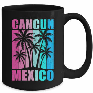 Retro Tropical Sunset Cancun Beach Mexico Summer Vibes Mug