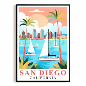 San Diego Travel Print Poster California Balboa Park Souvenir Wall Art Landscape Picture Suitable For Home Room Living Room Office Bedroom Decor Unframed