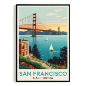San Francisco California Poster Vintage Travel Landscape Wall Decor Wall Art Posters Prints Paintings Pictures For Living Room Bedroom Decoration Unframed