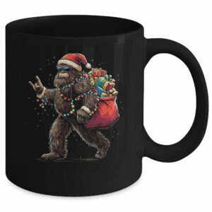 Santa Bigfoot Christmas Lights Funny Sasquatch Believe Mug