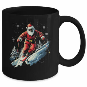 Santa Skiing Xmas Funny Christmas Skier Ski Racer Lover Men Mug