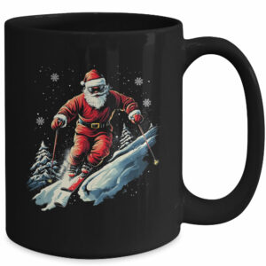 Santa Skiing Xmas Funny Christmas Skier Ski Racer Lover Men Mug