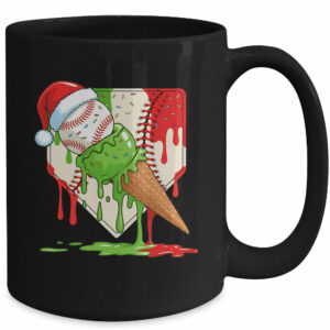 Santa Sports Ice Baseball Christmas Xmas Kid Men Boys Mug