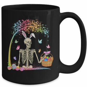 Skull Bunny Ears Rabbit Easter Egg Men Women Easter Day Mug