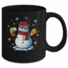 Snowman Playing Baseball As Pitcher Boys Men Christmas Mug