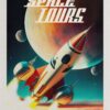 Space Tours — Vintage retro space poster, retrofuturism poster, retro space, propaganda poster