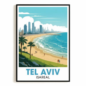 Tel Aviv Israel Vintage Travel Poster Nature City Wall Art Landscape Picture Prints Suitable For Home Room Living Room Office Bedroom Aesthetic Decor Unframed