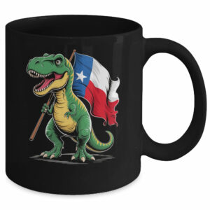 Texas Lover Kids Boys Dinosaur Lover USA Texas Flag Mug