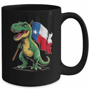 Texas Lover Kids Boys Dinosaur Lover USA Texas Flag Mug