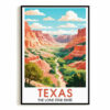 Texas Travel Print Poster Lone Star State Scenic Vista Souvenir Wall Art Landscape Picture Suitable For Home Room Living Room Office Bedroom Decor Unframed
