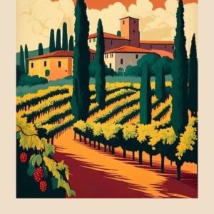 Tuscany 4 Vintage Travel Poster