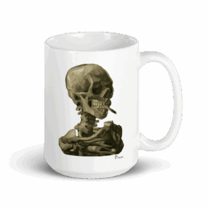 Van Gogh Smoking Skeleton  Coffee Mug