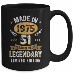 Vintage 1975 51 Years Old Birthday 51st Birthday Men Women Mug