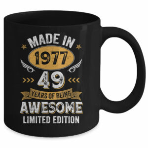 Vintage 1977 49 Years Old Birthday 49th Birthday Men Women Mug