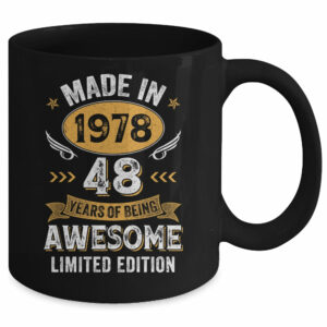 Vintage 1978 48 Years Old Birthday 48th Birthday Men Women Mug