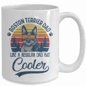 Vintage Boston Terrier Dad Like A Regular Dad But Cooler Funny Mug