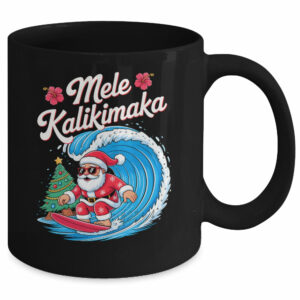 Vintage Cute Mele Kalikimaka Christmas Santa Surfing Costume Mug