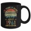 Vintage July 1961 65 Years Old 65th Birthday Men Women Mug